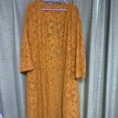 ロングカーディガン 花柄ガウン ワンピースのサムネイル