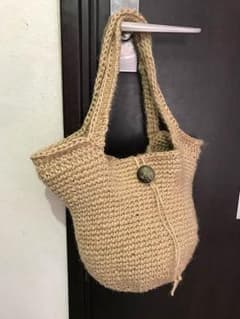 麻紐編みバック （きなり色）のサムネイル
