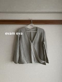 evam eva”リネンカシュクールプルオーバー・セージ・サイズ1 - メルカリ
