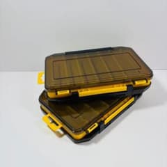 ルアーケース 2個セット リバーシブル イエロー 両面開き 大容量