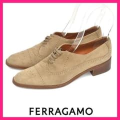 美品❤️フェラガモ スエード ウィングチップシューズ 6C(約23-23.5cm