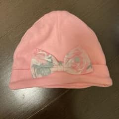 ローラアシュレイ　ベビー帽子　リボン　花柄　ピンクのサムネイル