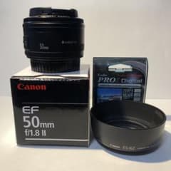 ぺこ様専用　Canon EF50mmF1.8 Ⅱ 純正フード&Pフィルター付のサムネイル