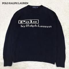 完売品 POLO RALPH LAUREN 旧タグロゴ ニット ネイビー S - メルカリ