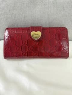 GUCCI グッチ ラブリーハート 長財布 エナメル レッド 203550のサムネイル