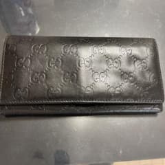 りょう様専用 GUCCI シマレザーブラック 長財布のサムネイル