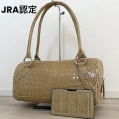 JRA認定】GRES グレ シャイニングクロコ ハンドバッグ Y2K ベージュ