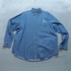 ULTRACLUB 古着 A0439 デニムシャツ XXL 青 刺繍