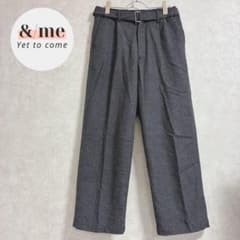 美品　アンティクローズ　ハイウエストワイドパンツ　ウール混　ヘリンボーン　ベルト