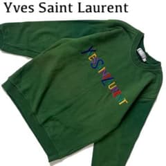 サンローラン　スウェット　トレーナー　美品　グリーン　イエロー　シャツ サンローラン スウェット トレーナー 美品 グリーン イエロー シャツ