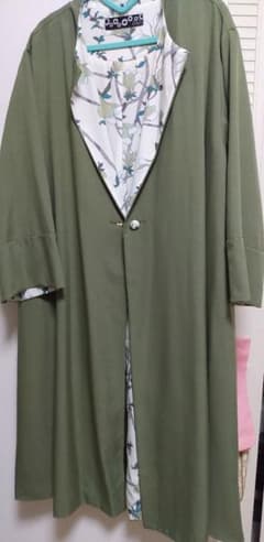 コート ふりふ 緑 モスグリーン 裏地がかわいい レオナール 着物 和服 