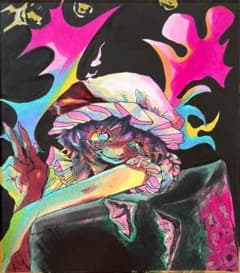 レミリア 【699】 オリジナル 手描きイラスト 色紙 原画 東方Project