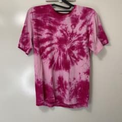 【新品手染め】タイダイ Tシャツ Youth Mサイズ ピンク クルーネックのサムネイル