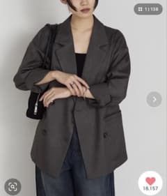 더블 브레스트 테일러드 재킷 다크 그레이