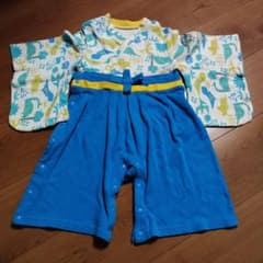 Augelute ベビー服　ロンパース　着物 恐竜柄 100%綿のサムネイル