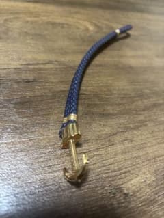ネイビー 編み込みレザー ブレスレットのサムネイル