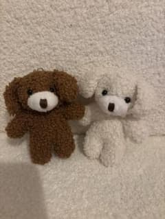 ボア素材の犬のぬいぐるみ2匹セットのサムネイル
