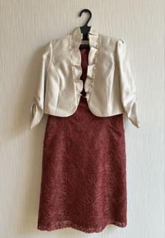 ボレロ付き花柄レースワンピース ドレスのサムネイル