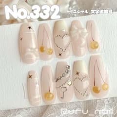現品】ネイルチップ♡イエロー 黄色 量産型地雷韓国ワンホンイニシャル