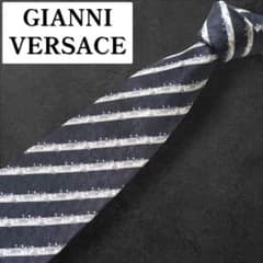 GIANNI VERSACE 베르사치 넥타이 메두사 스트라이프 블랙