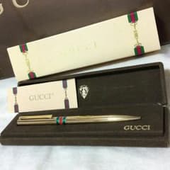 美品 GUCCI OLD ボールペン オールドグッチ ウェビング×ゴールドのサムネイル