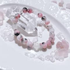 高品質】 キャンディジェイド ホワイトアゲート 天然石ブレスレット
