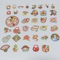 年賀状　和風 シール まとめ売り お正月 おすそ分け　36枚　セット　おまけ付きのサムネイル