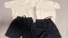 体操服セット 110cm 白Tシャツ 紺ハーフパンツのサムネイル