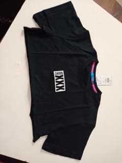 CHEER かわいい ショート Tシャツ シンプル ロゴ 黒 カシュアルのサムネイル