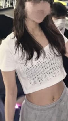 ラインストーン 半袖Tシャツ ホワイトのサムネイル