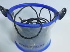 PROTRUST 水汲みバケツ ロープ付き 釣り具 透明ブルーのサムネイル