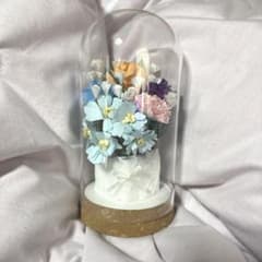 【ハンドメイド】　折り紙で作ったお花のガラスドームのサムネイル