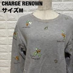 CHARGE RENOWN 그레이 스웨트 M 식물 프린트[1025]