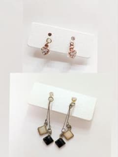 ① イヤリング　イヤーカフ　ピアス　樹脂イヤリング　ハート　ピンクゴールド