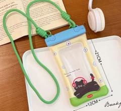 防水スマホケース ネックストラップ付 猫柄のサムネイル