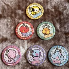 BT21 mini 해피네스 캔 배지 6개 세트