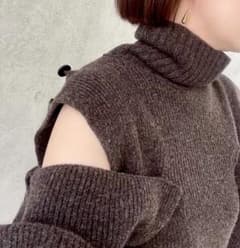 アイレネ 変形ニット 3waw, 肩出し ブラウン 36 - メルカリ