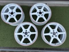 レアマイスター CS-V6(レッドライン) 17×7J スイフトスポーツ装着