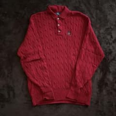 Polo by Ralph Lauren ケーブルニット ポロシャツ レッド Lのサムネイル