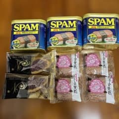 物価高‼️お家で沖縄気分❣️ SPAM 減塩 沖縄限定ラベル 3缶 紅芋タルトセットのサムネイル