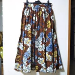 新品　レディース　花柄　フラワー　フレアスカート ロング　膝　春秋冬のサムネイル