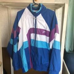 90s NIKE ナイキ ナイロンジャケット クレイジーデザイン マリンカラーのサムネイル
