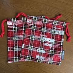 MICHIKO LONDON 巾着袋 2枚セット 赤チェックのサムネイル