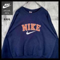 ナイキ NIKE 刺繍ロゴ スウェット USA製 古着 Lサイズ ネイビー - メルカリ