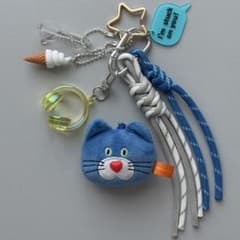 【135】 mojojojo と じゃらじゃらキーホルダー のセット 青ねこのサムネイル