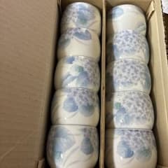 紫陽花柄 湯呑み 10客セットのサムネイル