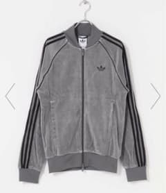 adidas ベロアトラックジャケット　グレーのサムネイル