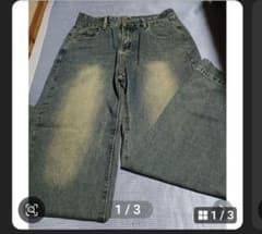 ウォッシュ加工 デニムパンツ XLサイズのサムネイル
