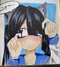 手描きイラスト 色紙 オリジナルキャラクターのサムネイル