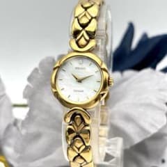希少✨SEIKO EXCELINE シェル文字盤 1P ダイヤ腕時計 ゴールド - メルカリ